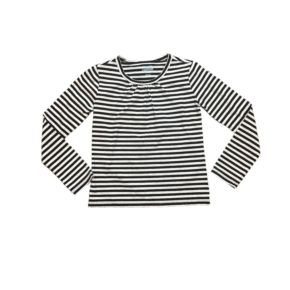 ⭐️ Harper canyon striped shirt.  Size 7.  Black and white.